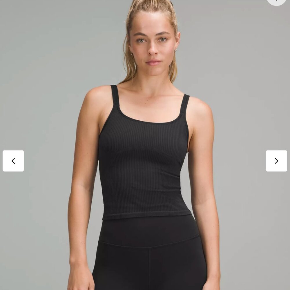 NWT Lululemon Ebb to Street Scoop Neck Crop Tank – Black – Size 2